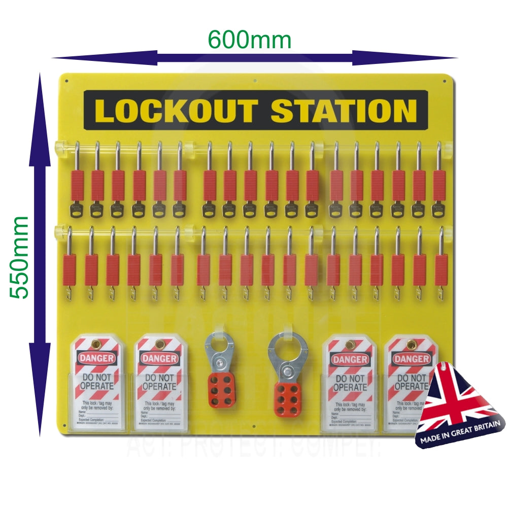 Custom LOTOB36C Lockout Tagout Board 36 Padlock Capacity