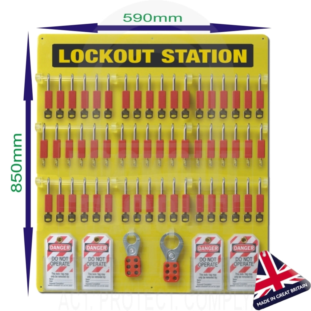 LOTOB54C Lockout Tagout Board 54 Padlock Capacity