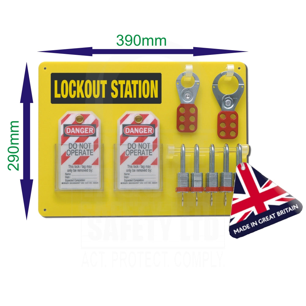 Custom LOTOB05C Lockout Tagout Board 5 Padlock Capacity