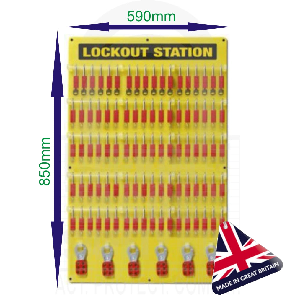 Custom LOTOB90C Lockout Tagout Board 90 Padlock Capacity