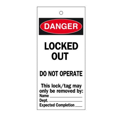 Danger Locked Out! Warning Tags – Lockout Tagout Safety Ltd
