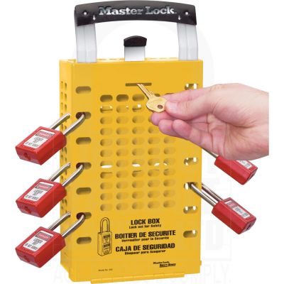 Dual Application Group Lock Box Yellow – Lockout Tagout Safety Ltd