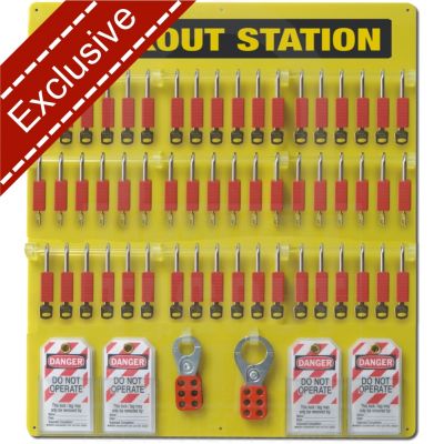LOTOB54C Lockout Tagout Board 54 Padlock Capacity
