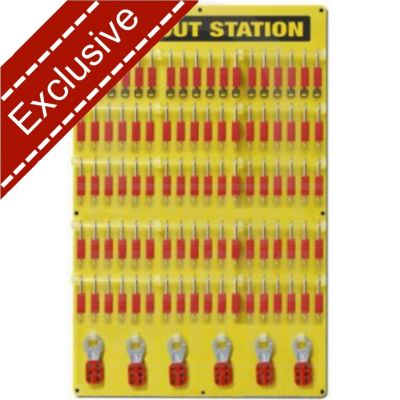 Custom LOTOB90C Lockout Tagout Board 90 Padlock Capacity