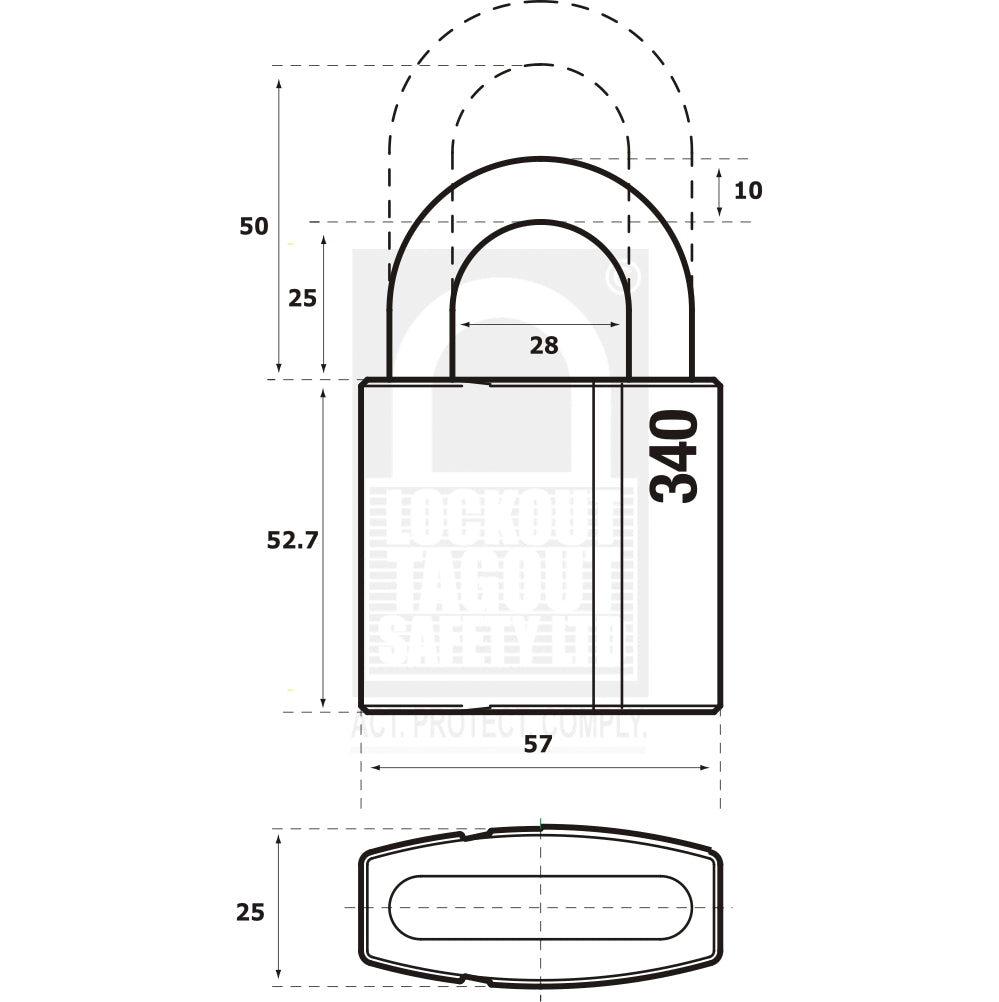 PL340/25 Abloy Padlock 25mm Shackle