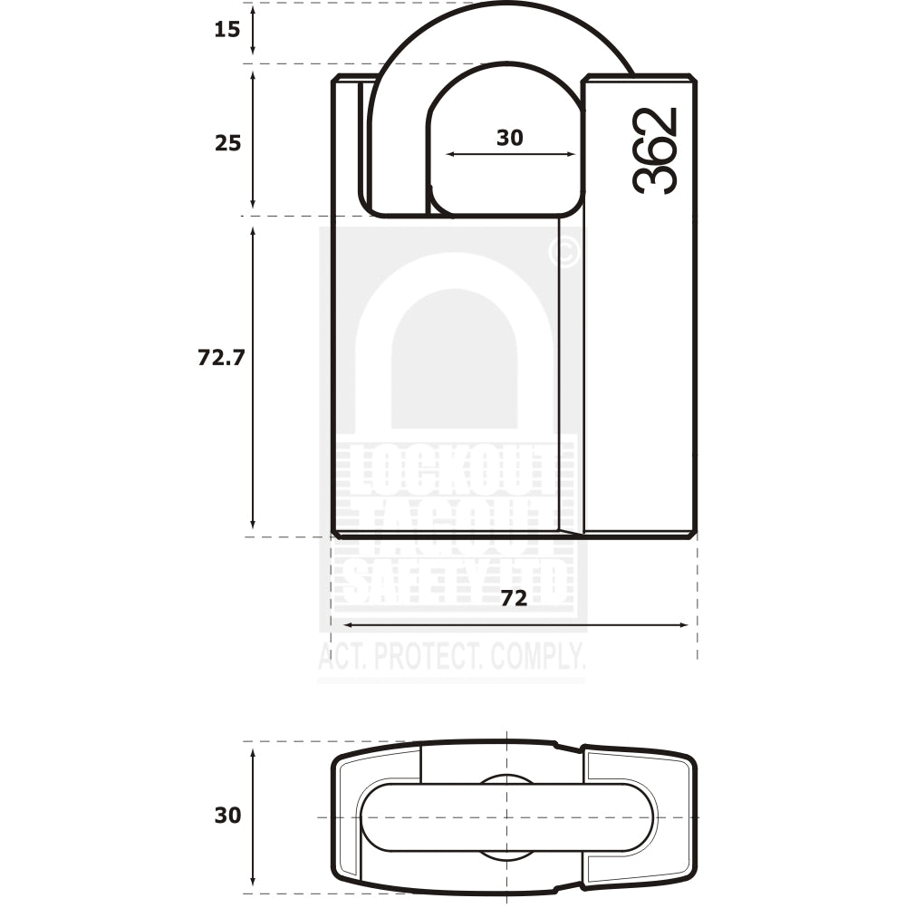 PL362 Abloy Padlock with 25mm Closed Shackle