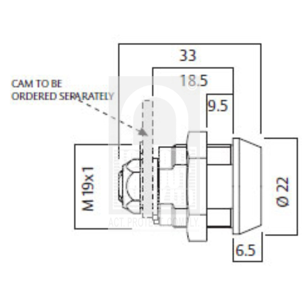 Abloy CL104 Cam Lock