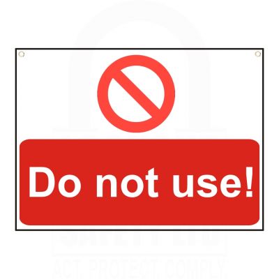 Do not  use! Sign 55 x 75mm