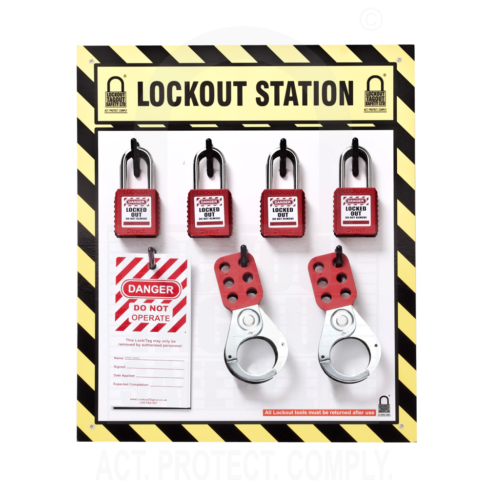 LBPREM4 Premium Lock Board 4 Capacity Custom – Lockout Tag Out