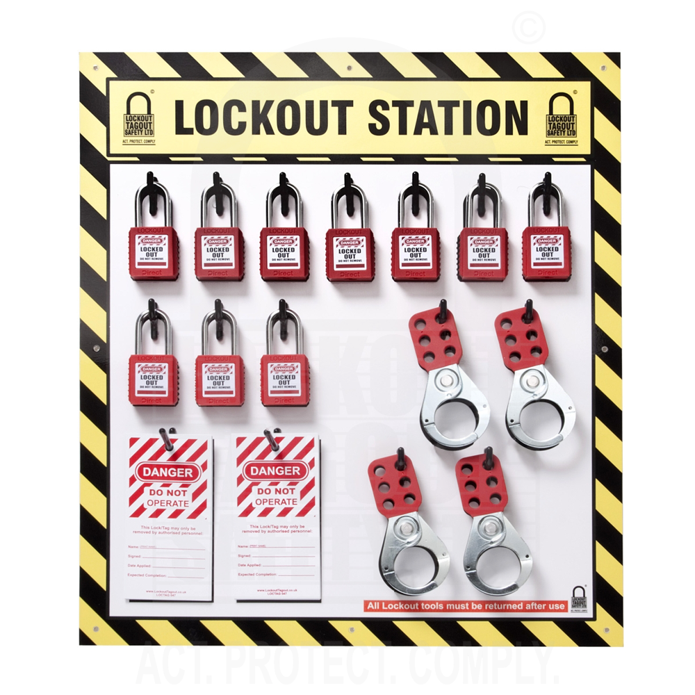 LOTOB10 Premium Lock Board 10 Padlock Capacity – Lockout Tagout Safety Ltd