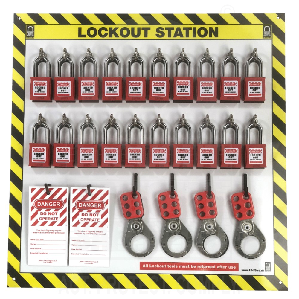 LOTOEYE20 Premium Lock Board 20 Capacity with Eyebolt Hooks – Lockout ...