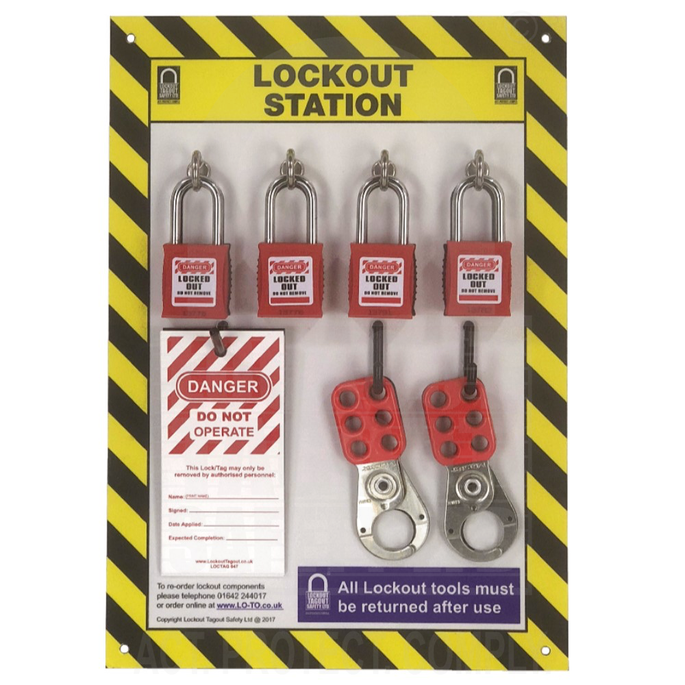 LOTOEYE4 Premium Lock Board 4 Capacity with Eyebolt Hooks – Lockout ...