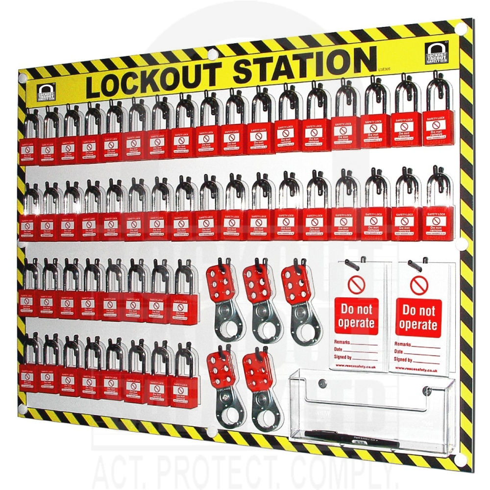 LSE305-C 50 Capacity Custom Shadowed Lockout Station – Lockout Tagout ...