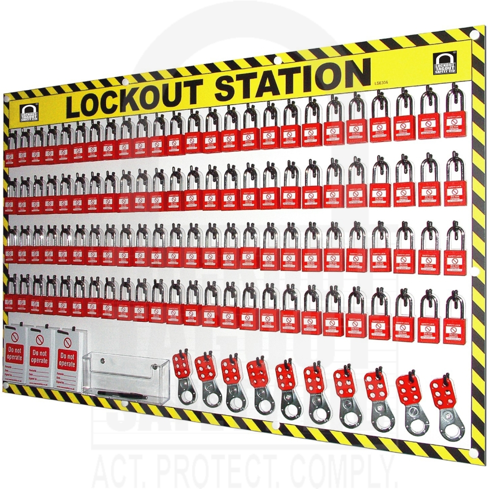 LSE306-C 100 Capacity Custom Shadow Lockout Station – Lockout Tagout ...