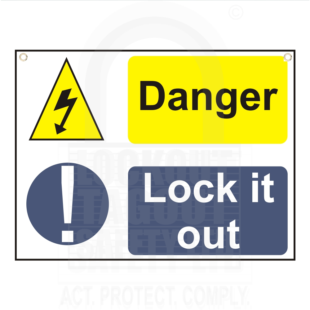 LTK2YR Double Message Warning Sign - Danger/Lock It Out Sign 450 x 600 ...