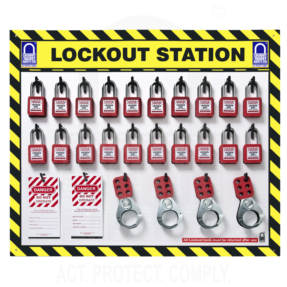 Custom Lockout Station 20 Capacity Board Only – Lockout Tagout Safety Ltd