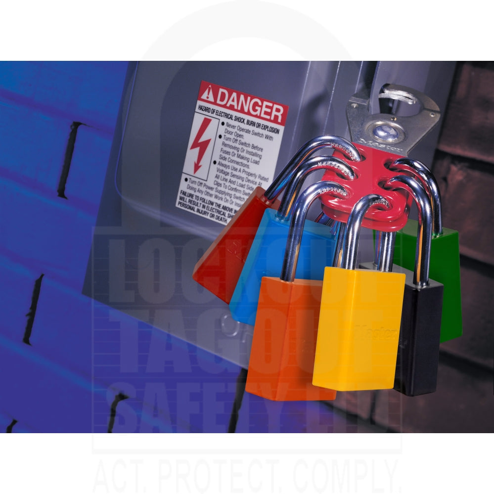 420 Small Steel Lockout Hasp Red