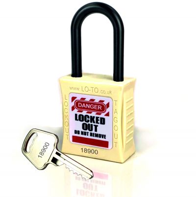 Custom Non Conductive Safety Padlock White