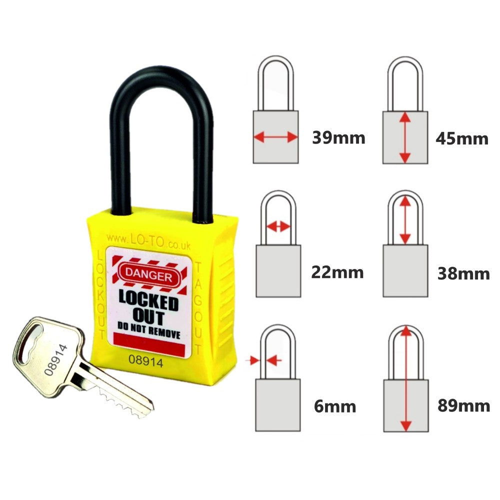 Custom Non Conductive Safety Padlock Yellow