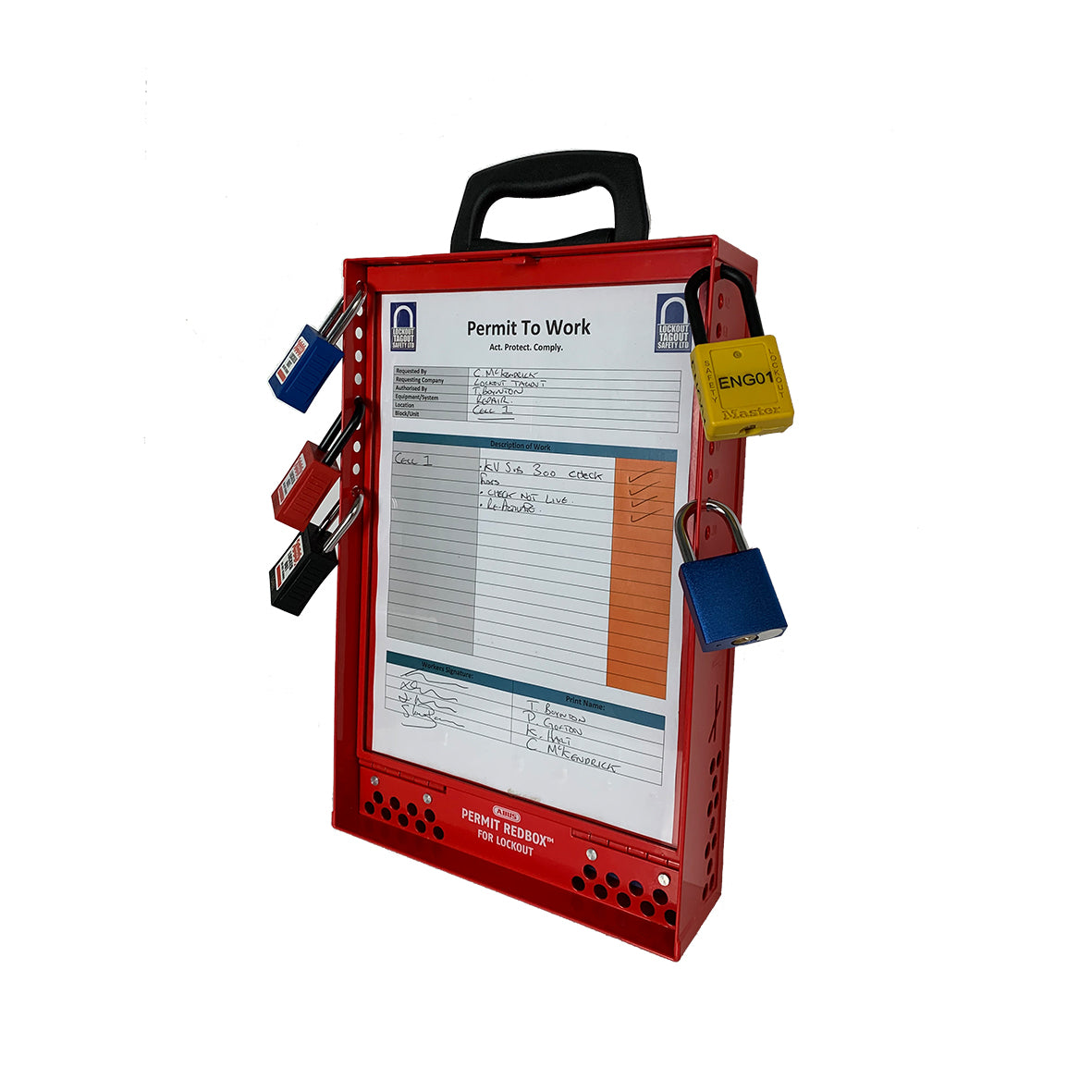 B810 Abus Red Permit Box – Lockout Tagout Safety Ltd
