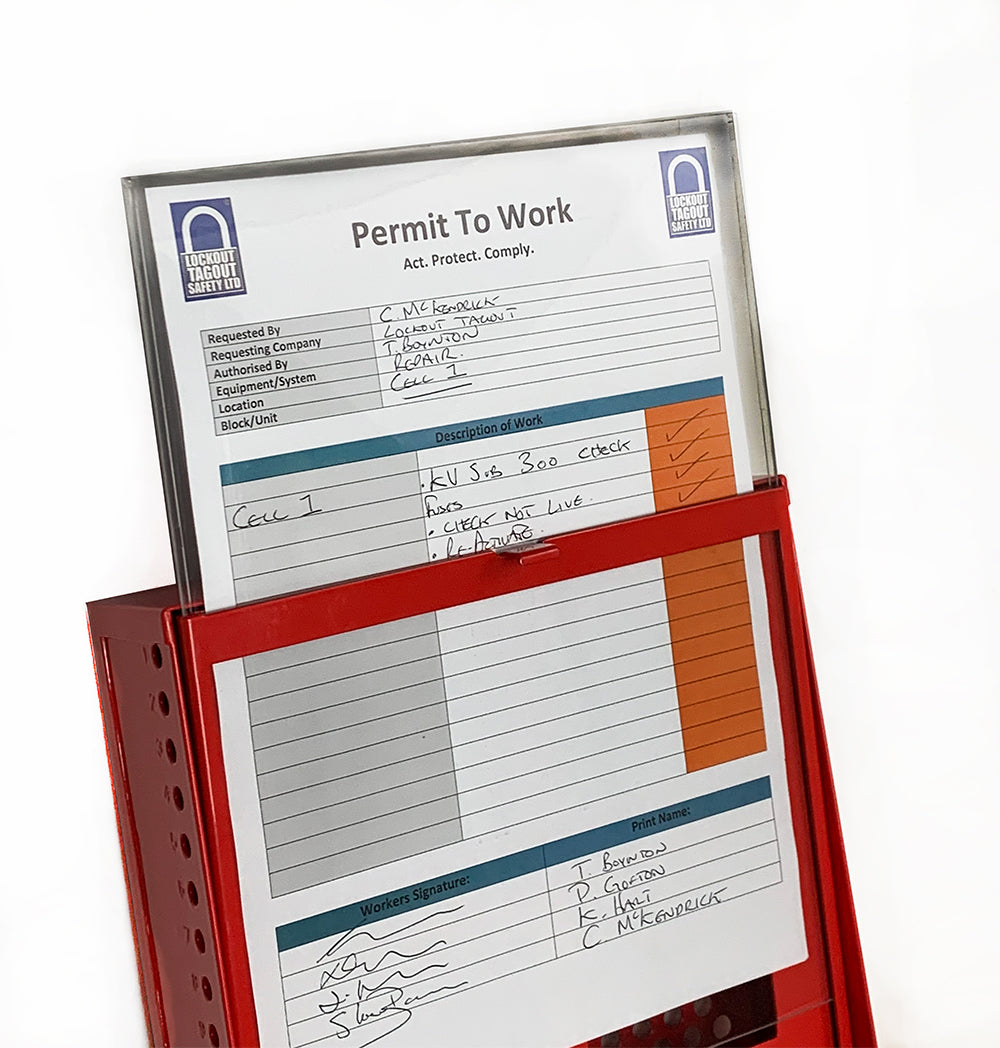 Permit Box Signge B810 Abus Red Permit Box – Lockout Tagout Safety Ltd