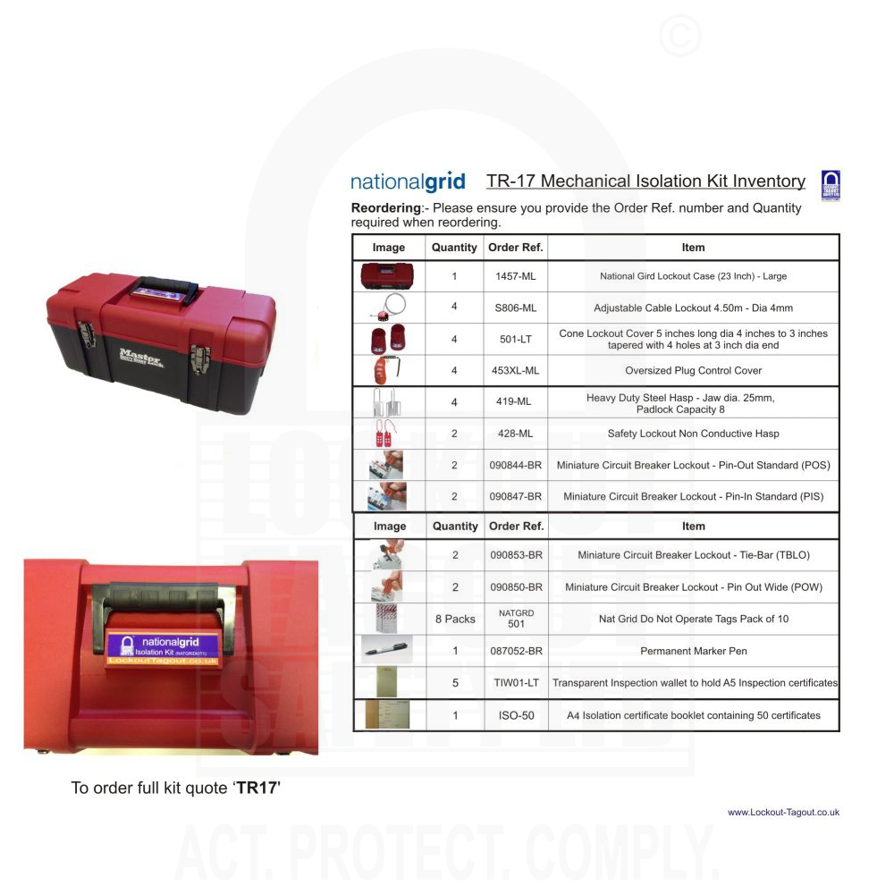 National Grid Lockout Tagout Kit