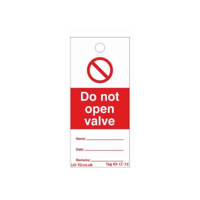 Do Not Open Valve Lockout Tagout Tags – Lockout Tagout Safety Ltd