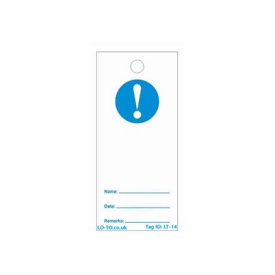 Blue Exclamation Lockout Tagout Tags – Lockout Tagout Safety Ltd