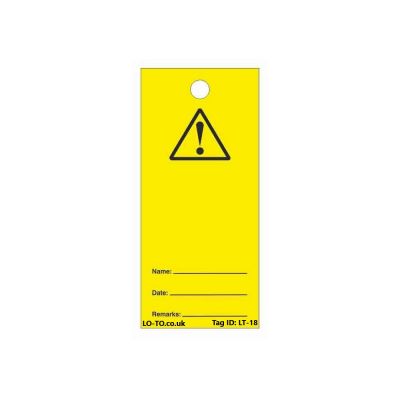Yellow Exclamation Lockout Tagout Tags – Lockout Tagout Safety Ltd