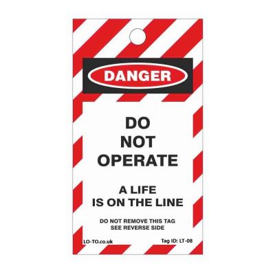 Danger Do Not Operate.. Lockout Tagout Tags – Lockout Tagout Safety Ltd