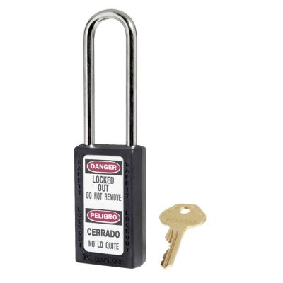 Black 411 Padlock Keyed to Differ with Long Shackle