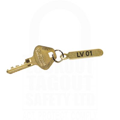 Brass 52x12mm Key Tag with Black Filled Engraving